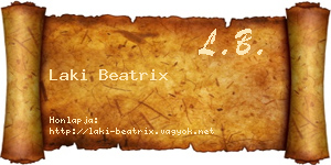 Laki Beatrix névjegykártya